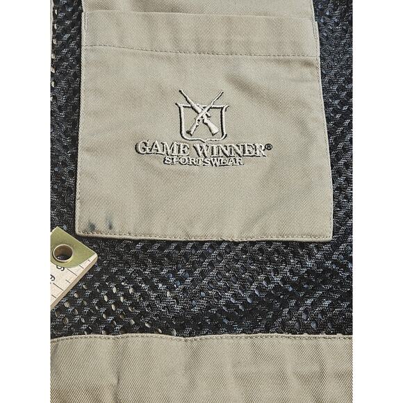 Game Winner Vest Mens M/L Medium Large Khaki Mesh Back Hunting Utility Vest Zip - Picture 6 of 12